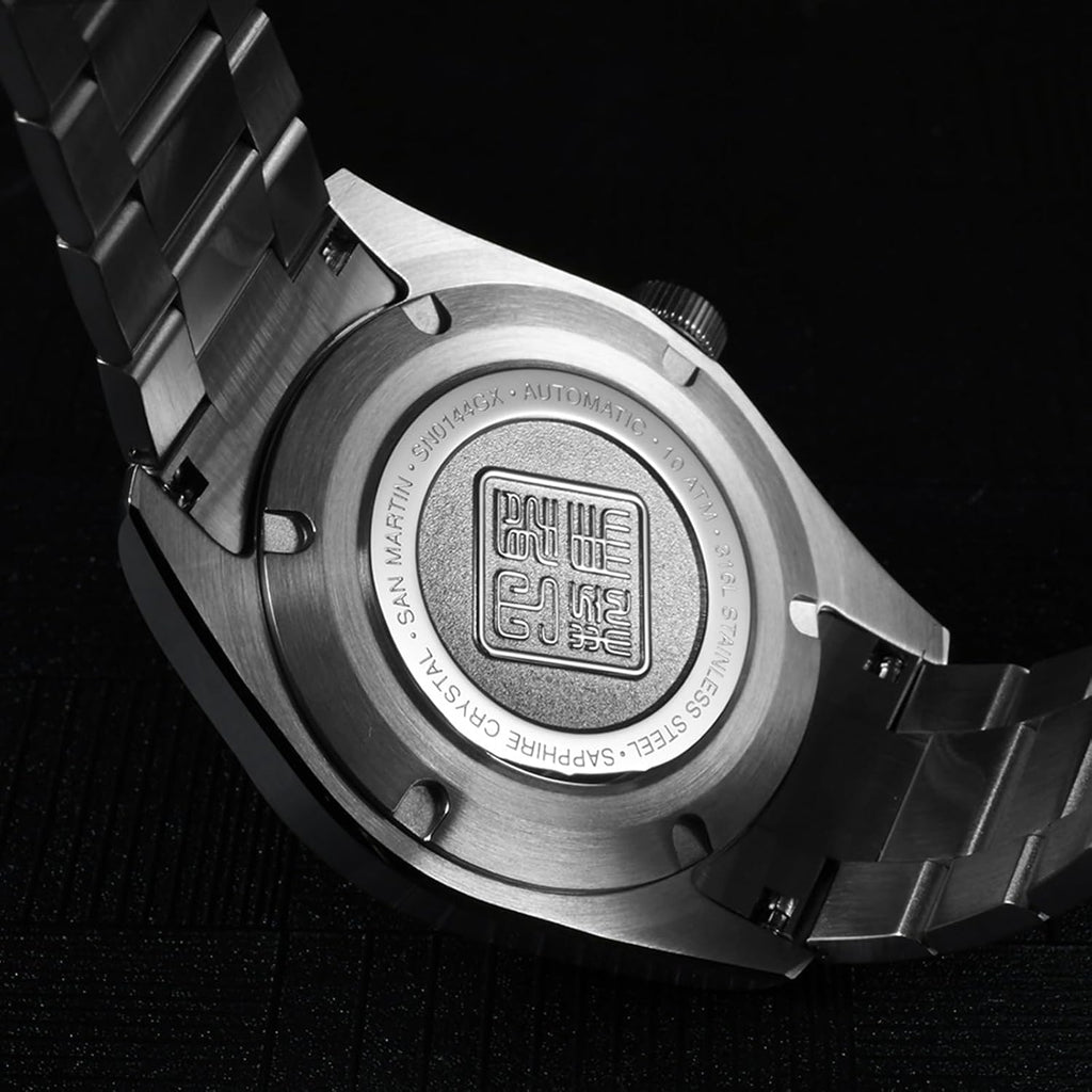 San Martin Men Watch SN0144, 9015 Automatic Mechanical Movement Sapphire Glass 10 Bar Diving Watch for Men