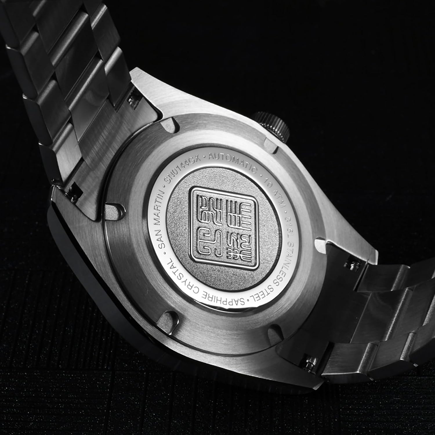San Martin Men Watch SN0144, 9015 Automatic Mechanical Movement Sapphire Glass 10 Bar Diving Watch for Men