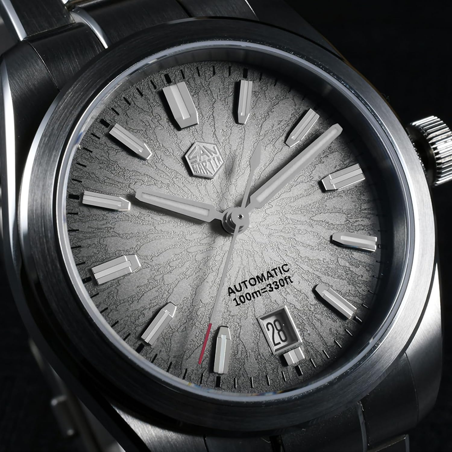 San Martin Men Watch SN0144, 9015 Automatic Mechanical Movement Sapphire Glass 10 Bar Diving Watch for Men