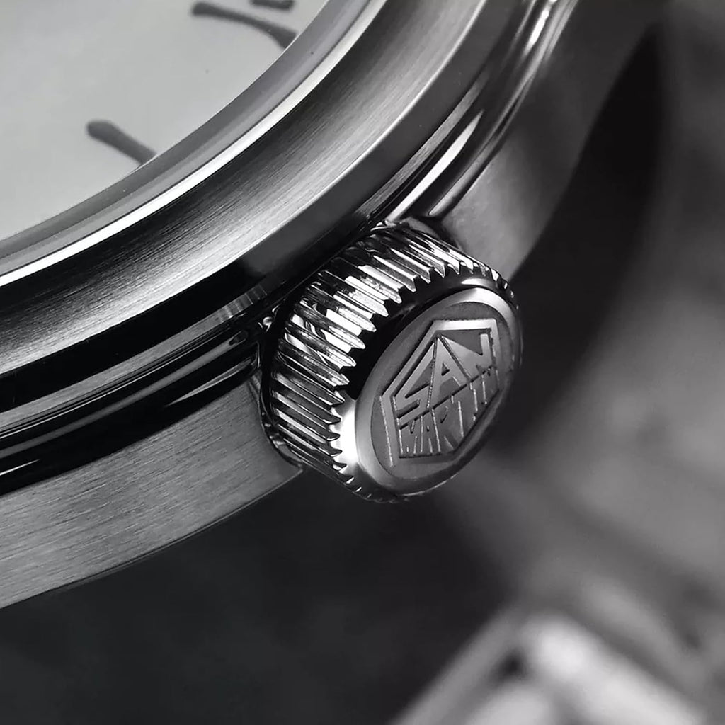 San Martin SN0144-CG5 39mm Luxury Watch for Men,90S5 Automatic Movt Sapphire Crystal Stainless Steel Bracelet, 100M Water Resistant