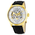 Stuhrling Original Mens Skeleton Automatic Dress Watch with Alligator Embossed Leather Strap Skeleton Dial